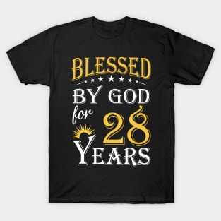 Blessed By God For 28 Years 28th Birthday T-Shirt
